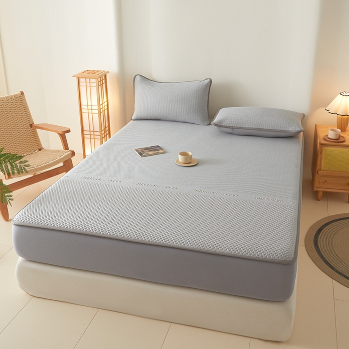 91家纺网 家纺一手货源 找家纺 （总）欧邦 2025春夏新款PE凉感冰豆豆床笠款夏被夏凉被空调被四件套