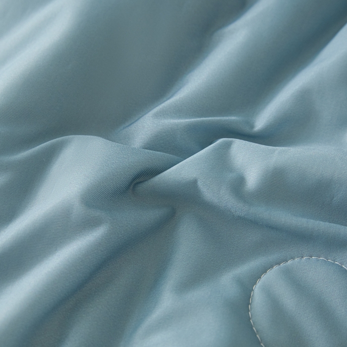 91家纺网 家纺一手货源 找家纺 欧邦 2025春夏新款PE凉感冰豆豆床笠款夏被夏凉被空调被四件套 桃心-蓝