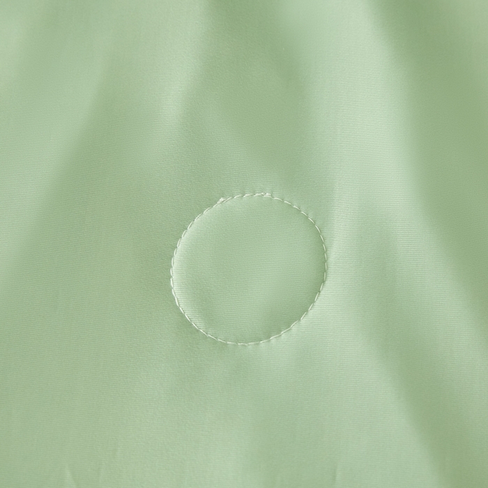 91家纺网 家纺一手货源 找家纺 欧邦 2025春夏新款PE凉感冰豆豆床笠款夏被夏凉被空调被四件套 桃心-绿