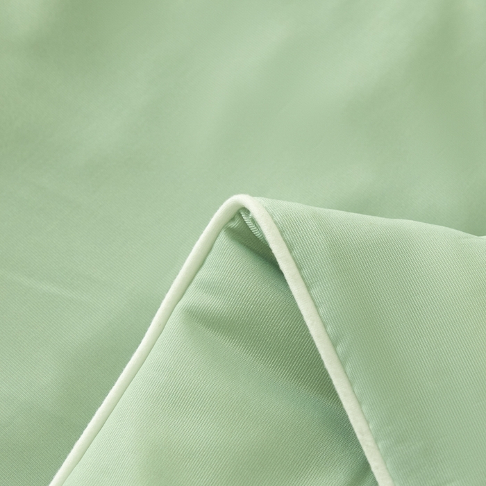 91家纺网 家纺一手货源 找家纺 欧邦 2025春夏新款PE凉感冰豆豆床笠款夏被夏凉被空调被四件套 桃心-绿