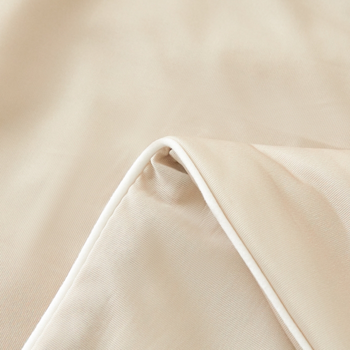 91家纺网 家纺一手货源 找家纺 欧邦 2025春夏新款PE凉感冰豆豆床笠款夏被夏凉被空调被四件套 桃心-米