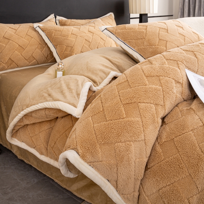 91家纺网 家纺一手货源 找家纺 （总）耐思家纺 2024新款加厚提花兔绒四件套