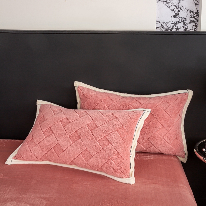 91家纺网 家纺一手货源 找家纺 （总）耐思家纺 2025 新款加厚提花兔绒套件单品-单枕套