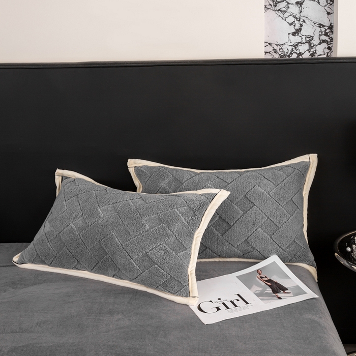 91家纺网 家纺一手货源 找家纺 （总）耐思家纺 2025 新款加厚提花兔绒套件单品-单枕套