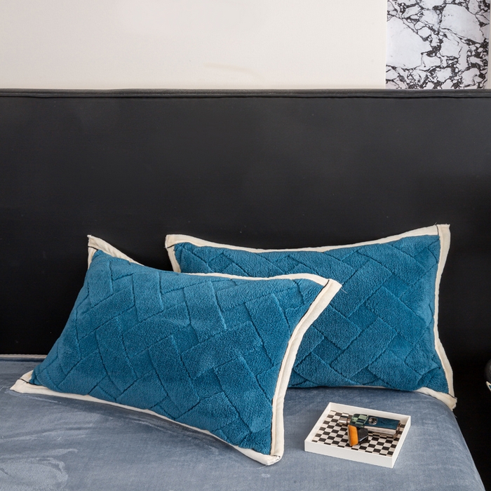 91家纺网 家纺一手货源 找家纺 （总）耐思家纺 2025 新款加厚提花兔绒套件单品-单枕套