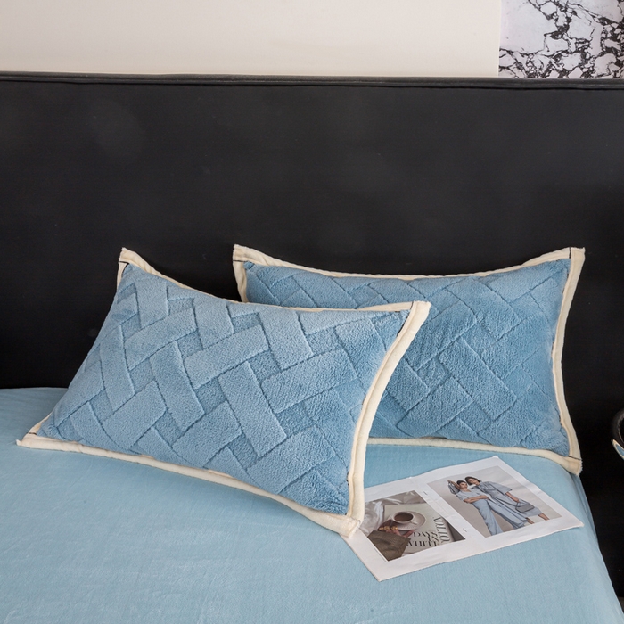 91家纺网 家纺一手货源 找家纺 （总）耐思家纺 2025 新款加厚提花兔绒套件单品-单枕套