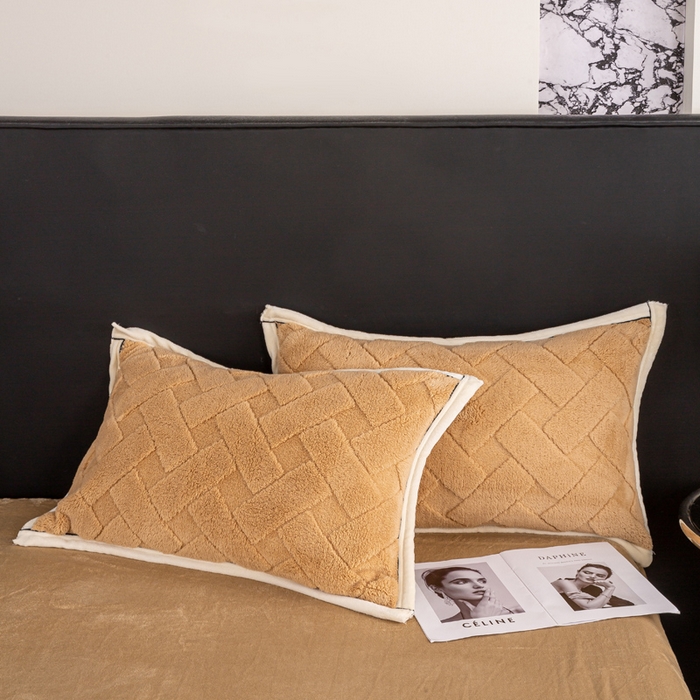 91家纺网 家纺一手货源 找家纺 （总）耐思家纺 2025 新款加厚提花兔绒套件单品-单枕套