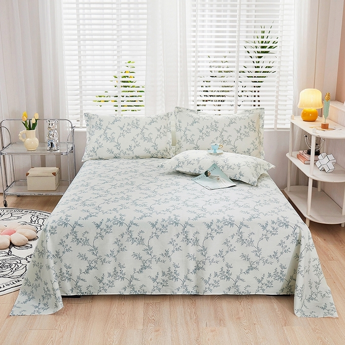 91家纺网 家纺一手货源 找家纺 名优家纺 2025新款全棉纯棉13070韩版小清新系列床单单件--单床单 满庭