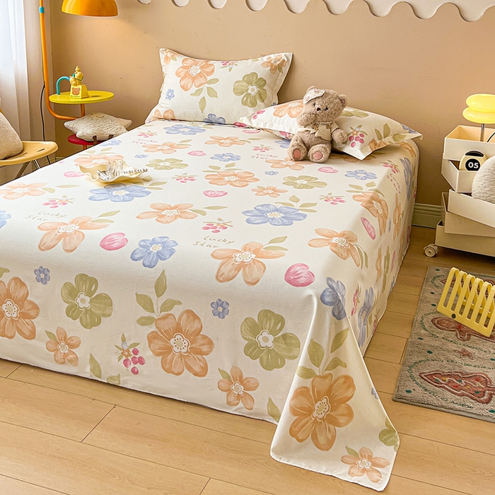 91家纺网 家纺一手货源 找家纺 名优家纺 2025新款全棉纯棉13070韩版小清新系列床单单件--单床单 漫春