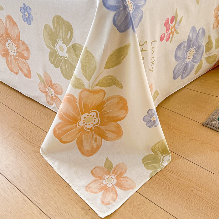 91家纺网 家纺一手货源 找家纺 名优家纺 2025新款全棉纯棉13070韩版小清新系列床单单件--单床单 漫春