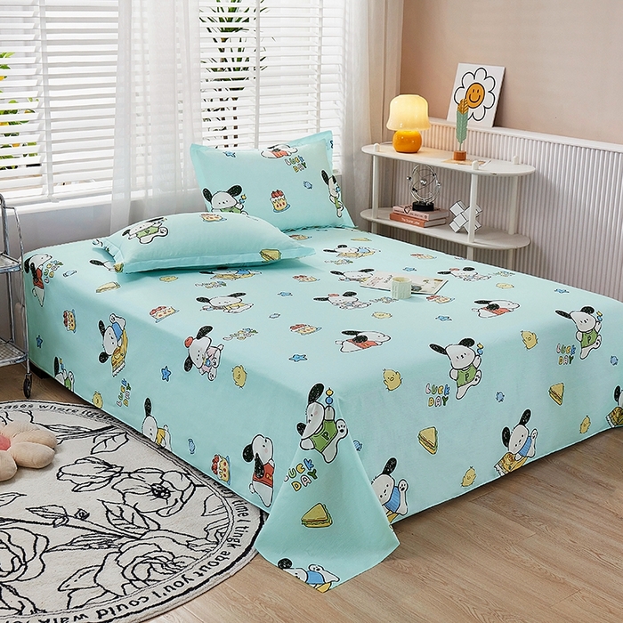 91家纺网 家纺一手货源 找家纺 名优家纺 2025新款全棉纯棉13070韩版小清新系列床单单件--单床单 萌宠时代