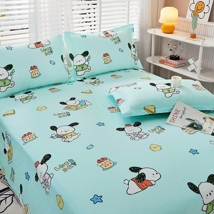 91家纺网 家纺一手货源 找家纺 名优家纺 2025新款全棉纯棉13070韩版小清新系列床单单件--单床单 萌宠时代