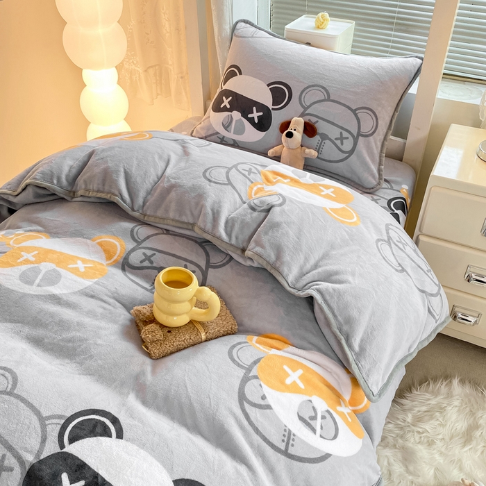 91家纺网 家纺一手货源 找家纺 （总）耐思家纺 2024新款学生宿舍牛奶绒保暖三件套