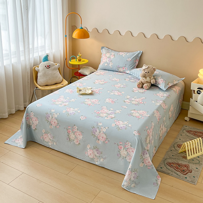 91家纺网 家纺一手货源 找家纺 名优家纺 2025新款全棉纯棉13070韩版小清新系列床单单件--单床单 梦柔 兰