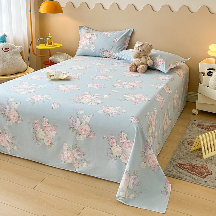 91家纺网 家纺一手货源 找家纺 名优家纺 2025新款全棉纯棉13070韩版小清新系列床单单件--单床单 梦柔 兰