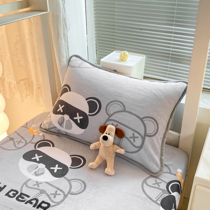 91家纺网 家纺一手货源 找家纺 （总）耐思家纺 2024新款学生宿舍牛奶绒保暖三件套