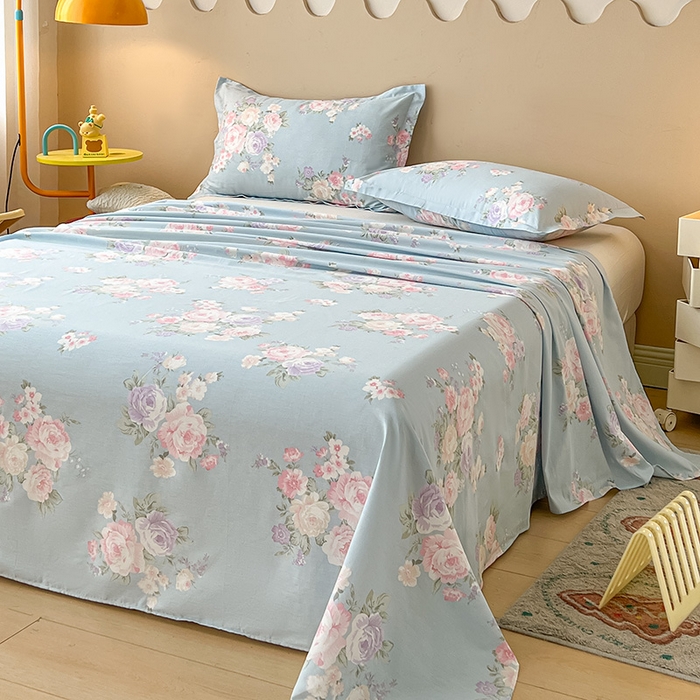 91家纺网 家纺一手货源 找家纺 名优家纺 2025新款全棉纯棉13070韩版小清新系列床单单件--单床单 梦柔 兰