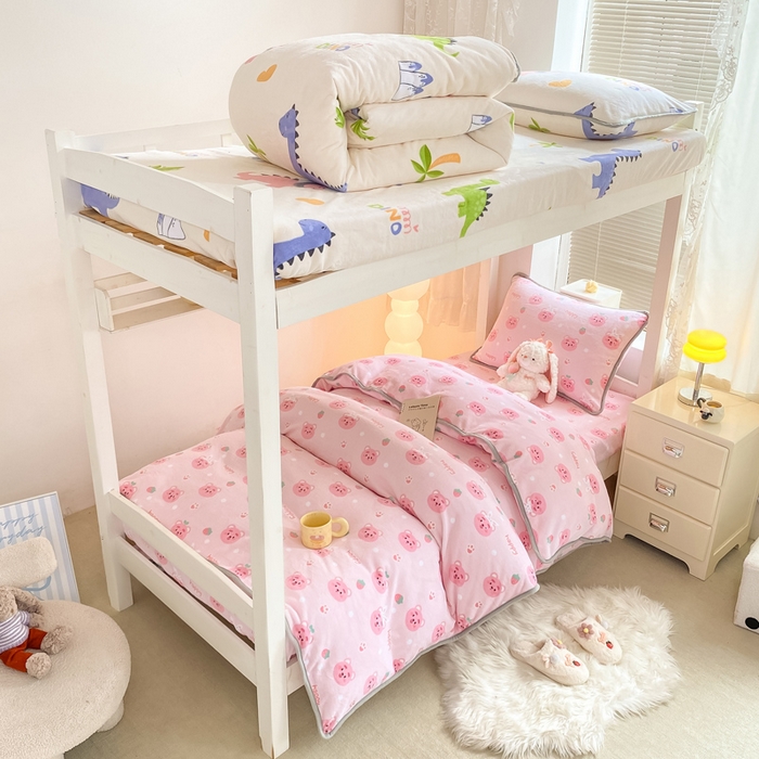 91家纺网 家纺一手货源 找家纺 （总）耐思家纺 2024新款学生宿舍牛奶绒保暖三件套