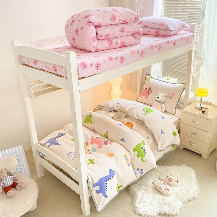 91家纺网 家纺一手货源 找家纺 （总）耐思家纺 2024新款学生宿舍牛奶绒保暖三件套