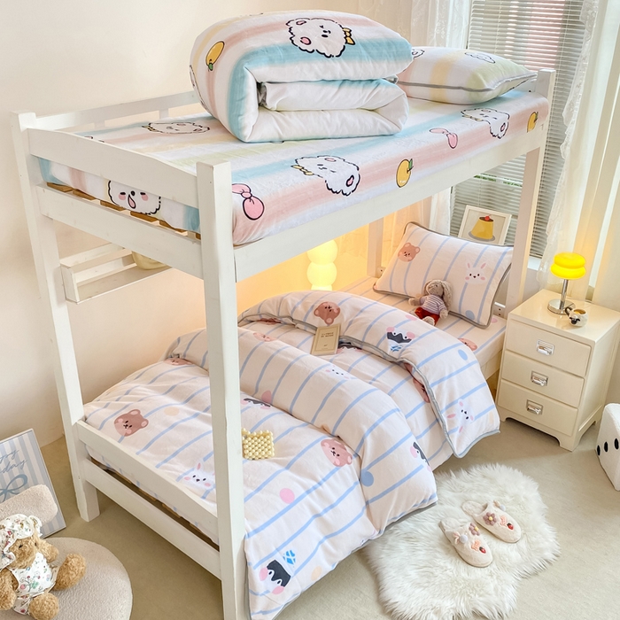 91家纺网 家纺一手货源 找家纺 （总）耐思家纺 2024新款学生宿舍牛奶绒保暖三件套