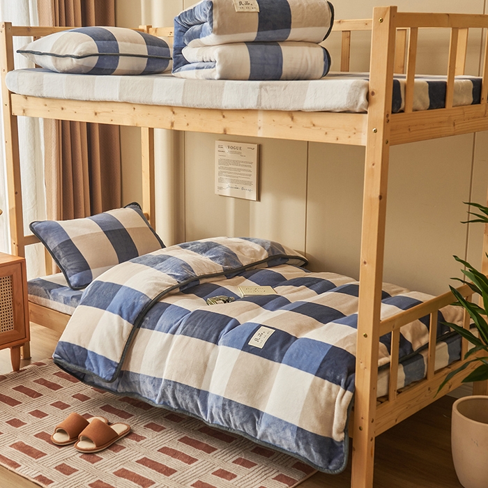 91家纺网 家纺一手货源 找家纺 （总）耐思家纺 2024新款学生宿舍牛奶绒保暖三件套