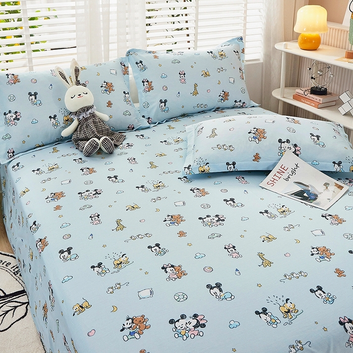 91家纺网 家纺一手货源 找家纺 名优家纺 2025新款全棉纯棉13070韩版小清新系列床单单件--单床单 米奇乐园