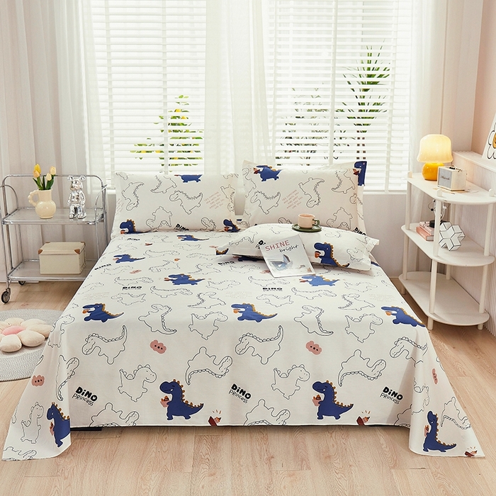 91家纺网 家纺一手货源 找家纺 名优家纺 2025新款全棉纯棉13070韩版小清新系列床单单件--单床单 面包龙