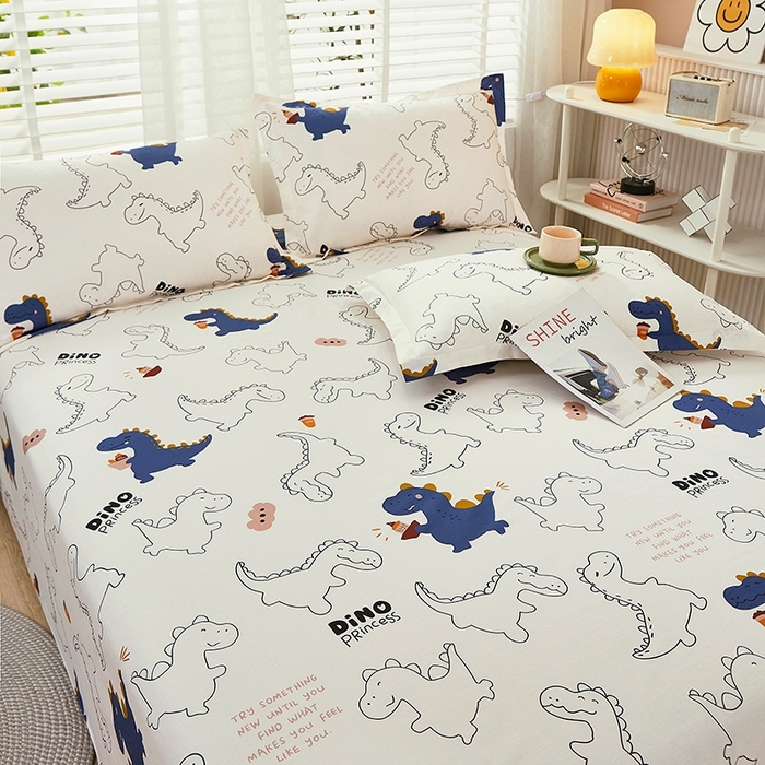 91家纺网 家纺一手货源 找家纺 名优家纺 2025新款全棉纯棉13070韩版小清新系列床单单件--单床单 面包龙