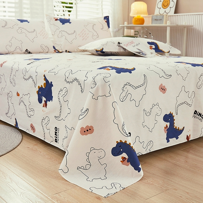 91家纺网 家纺一手货源 找家纺 名优家纺 2025新款全棉纯棉13070韩版小清新系列床单单件--单床单 面包龙