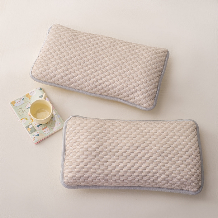 91家纺网 家纺一手货源 找家纺 博雅 2025春夏新款儿童凉感豆豆枕套 枕套单件 凉豆豆咖