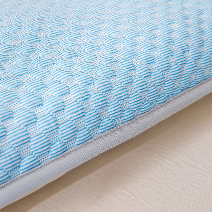 91家纺网 家纺一手货源 找家纺 博雅 2025春夏新款儿童凉感豆豆枕套 枕套单件 凉豆豆蓝