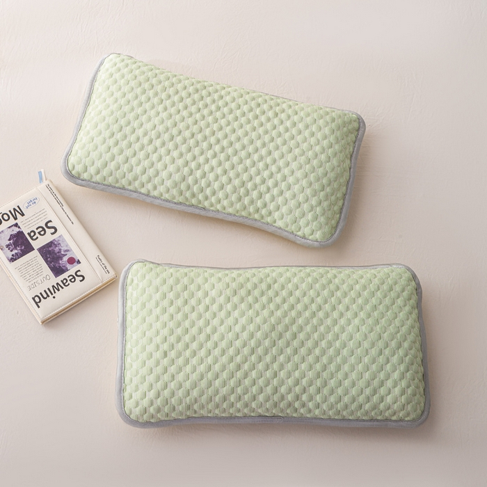 91家纺网 家纺一手货源 找家纺 博雅 2025春夏新款儿童凉感豆豆枕套 枕套单件 凉豆豆绿