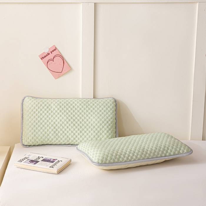 91家纺网 家纺一手货源 找家纺 博雅 2025春夏新款儿童凉感豆豆枕套 枕套单件 凉豆豆绿