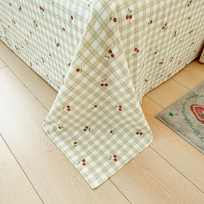 91家纺网 家纺一手货源 找家纺 名优家纺 2025新款全棉纯棉13070韩版小清新系列床单单件--单床单 酸甜樱桃