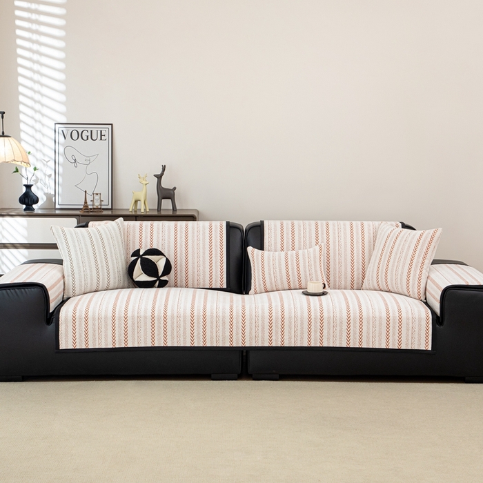 91家纺网 家纺一手货源 找家纺 沐沐家纺 2026新款符文沙发垫 亮橙