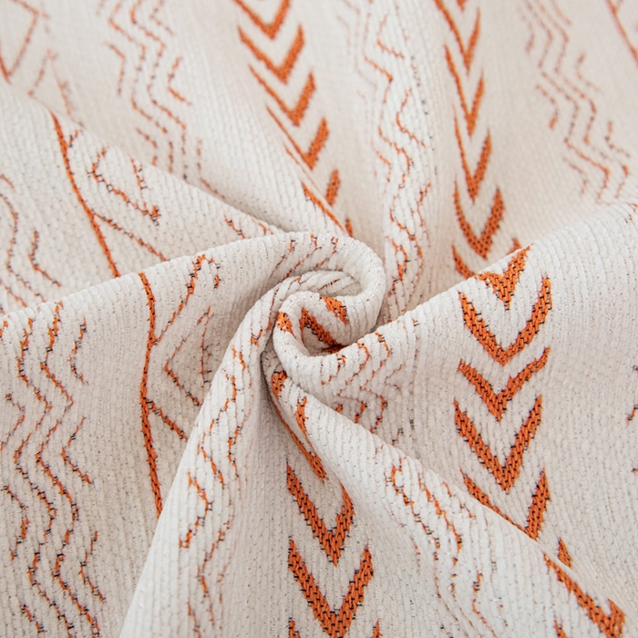 91家纺网 家纺一手货源 找家纺 沐沐家纺 2026新款符文沙发垫 亮橙