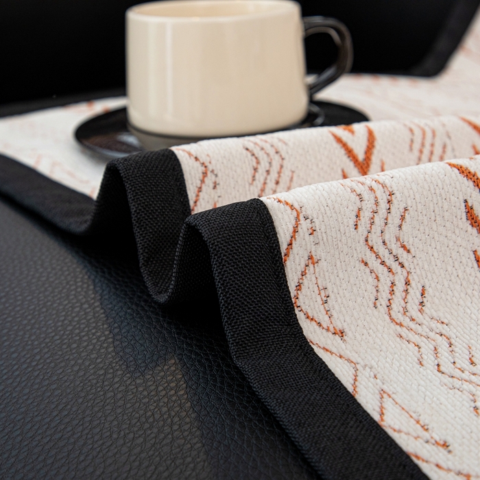 91家纺网 家纺一手货源 找家纺 沐沐家纺 2026新款符文沙发垫 亮橙