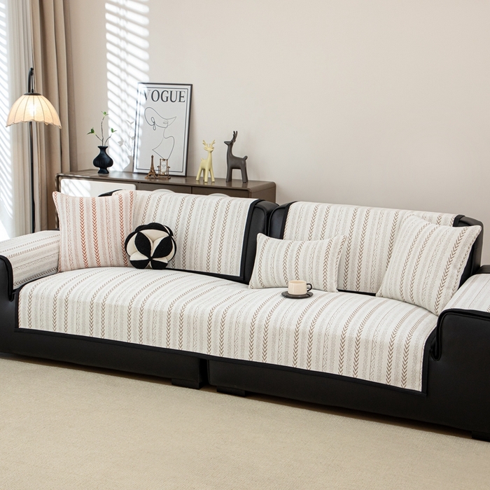 91家纺网 家纺一手货源 找家纺 沐沐家纺 2026新款符文沙发垫 驼色