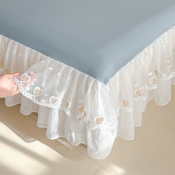 91家纺网 家纺一手货源 找家纺 （总）无瑕家居 2025新款春夏款冰丝凉席床裙款三件套空气层凉席席子凉席床裙