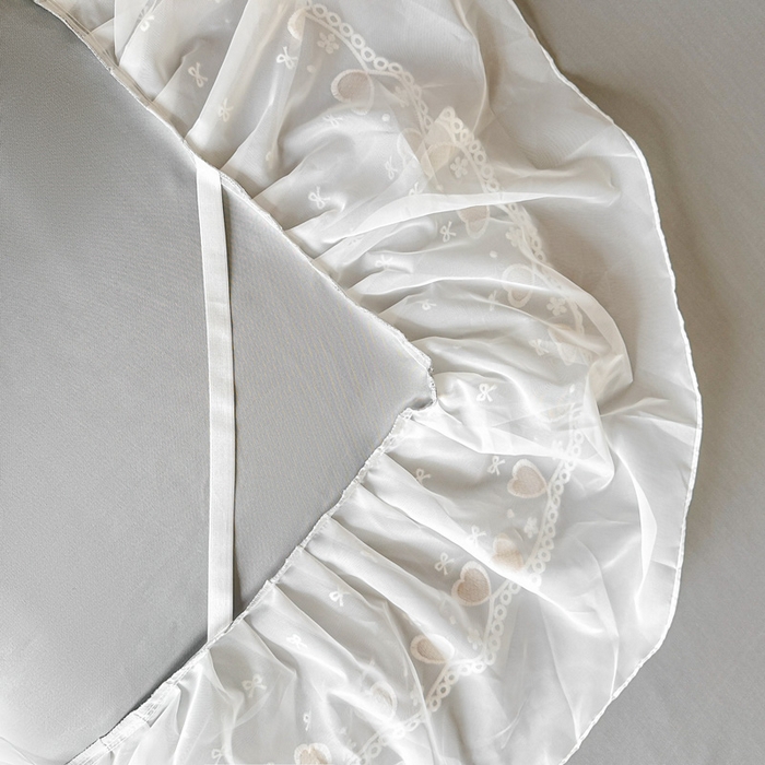 91家纺网 家纺一手货源 找家纺 无瑕家居 2025新款春夏款冰丝凉席床裙款三件套空气层凉席席子凉席床裙 高级灰