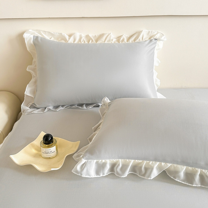 91家纺网 家纺一手货源 找家纺 无瑕家居 2025新款春夏款冰丝凉席床裙款三件套空气层凉席席子凉席床裙 高级灰