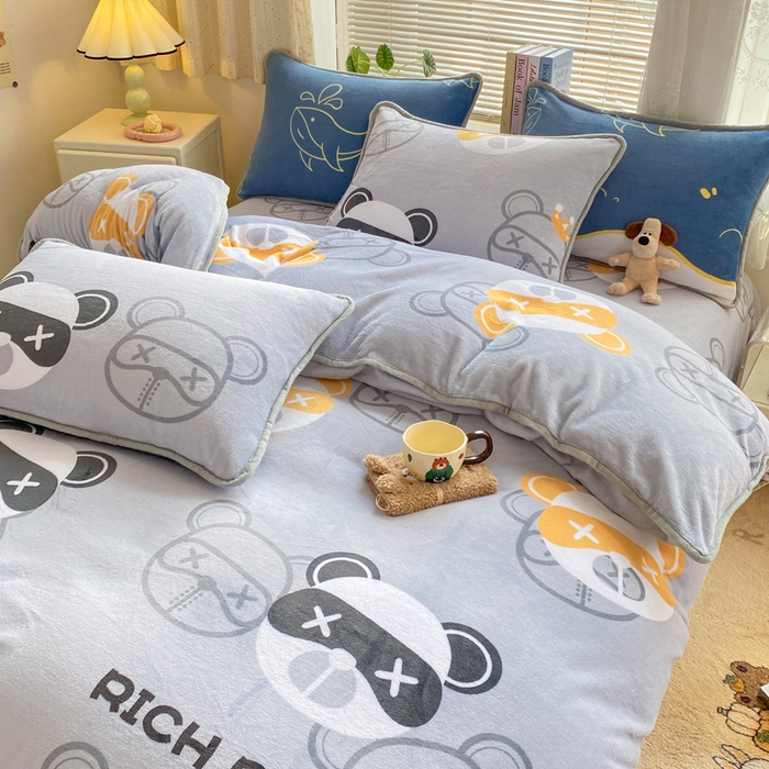 91家纺网 家纺一手货源 找家纺 （总）耐思家纺 2024新款加厚牛奶绒系列-四件套