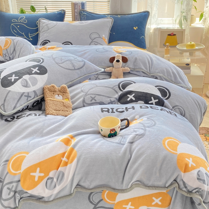 91家纺网 家纺一手货源 找家纺 （总）耐思家纺 2024新款加厚牛奶绒系列-四件套