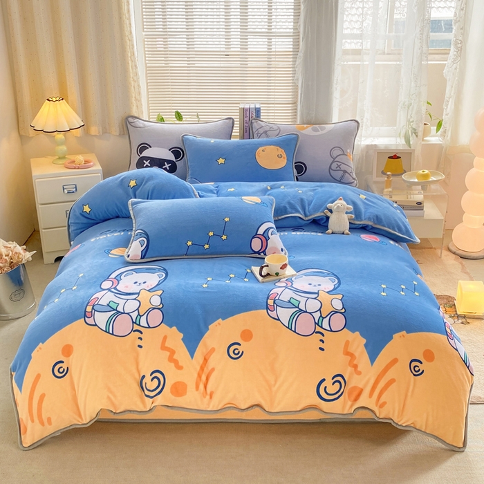 91家纺网 家纺一手货源 找家纺 （总）耐思家纺 2024新款加厚牛奶绒系列-四件套