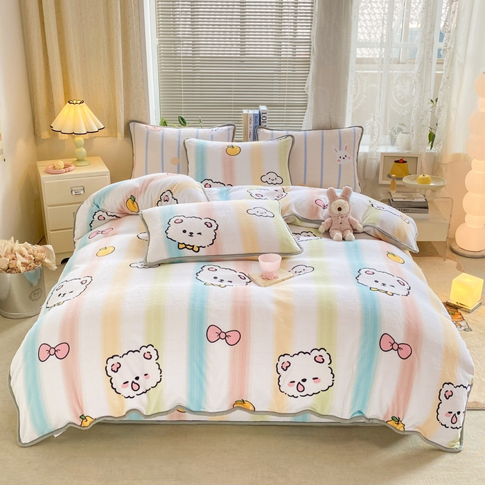 91家纺网 家纺一手货源 找家纺 （总）耐思家纺 2024新款加厚牛奶绒系列-四件套