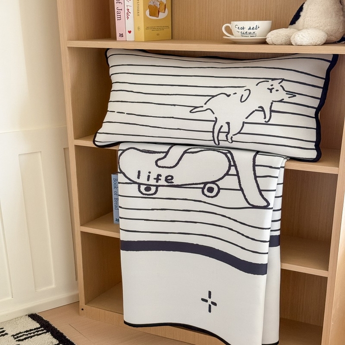 91家纺网 家纺一手货源 找家纺 顾里家纺 2025春夏新款Chic风冰感纤维软席凉席席子 滑板猫