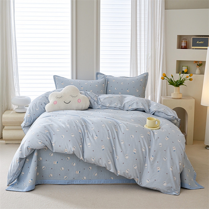 91家纺网 家纺一手货源 找家纺 （总）洽想家 2025新款里外夹棉新疆棉花水洗床盖A1系列