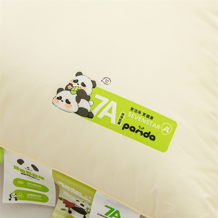 91家纺网 家纺一手货源 找家纺 麦肯锡 2025新款7A抗菌熊猫亲子枕枕头枕芯 羽丝绒立体高枕48*74cm /对