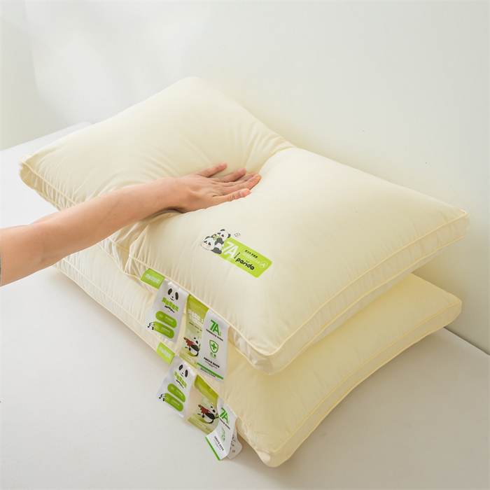 91家纺网 家纺一手货源 找家纺 麦肯锡 2025新款7A抗菌熊猫亲子枕枕头枕芯 羽丝绒立体高枕48*74cm /对