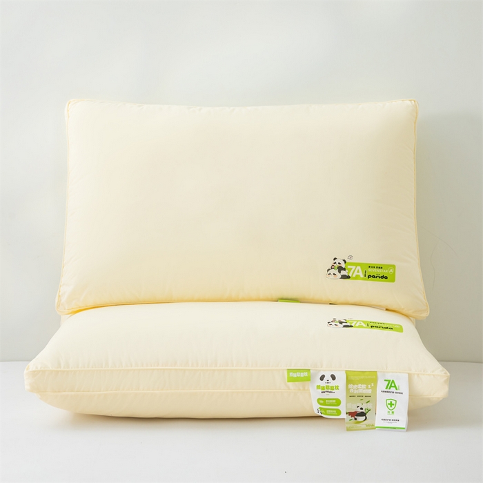 91家纺网 家纺一手货源 找家纺 麦肯锡 2025新款7A抗菌熊猫亲子枕枕头枕芯 羽丝绒立体高枕48*74cm /对